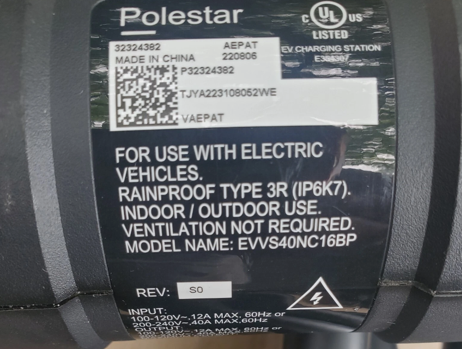 Polestar 1 2 EV Charger Dual Voltage Charging station 40Amps cable 120v 240v OEM